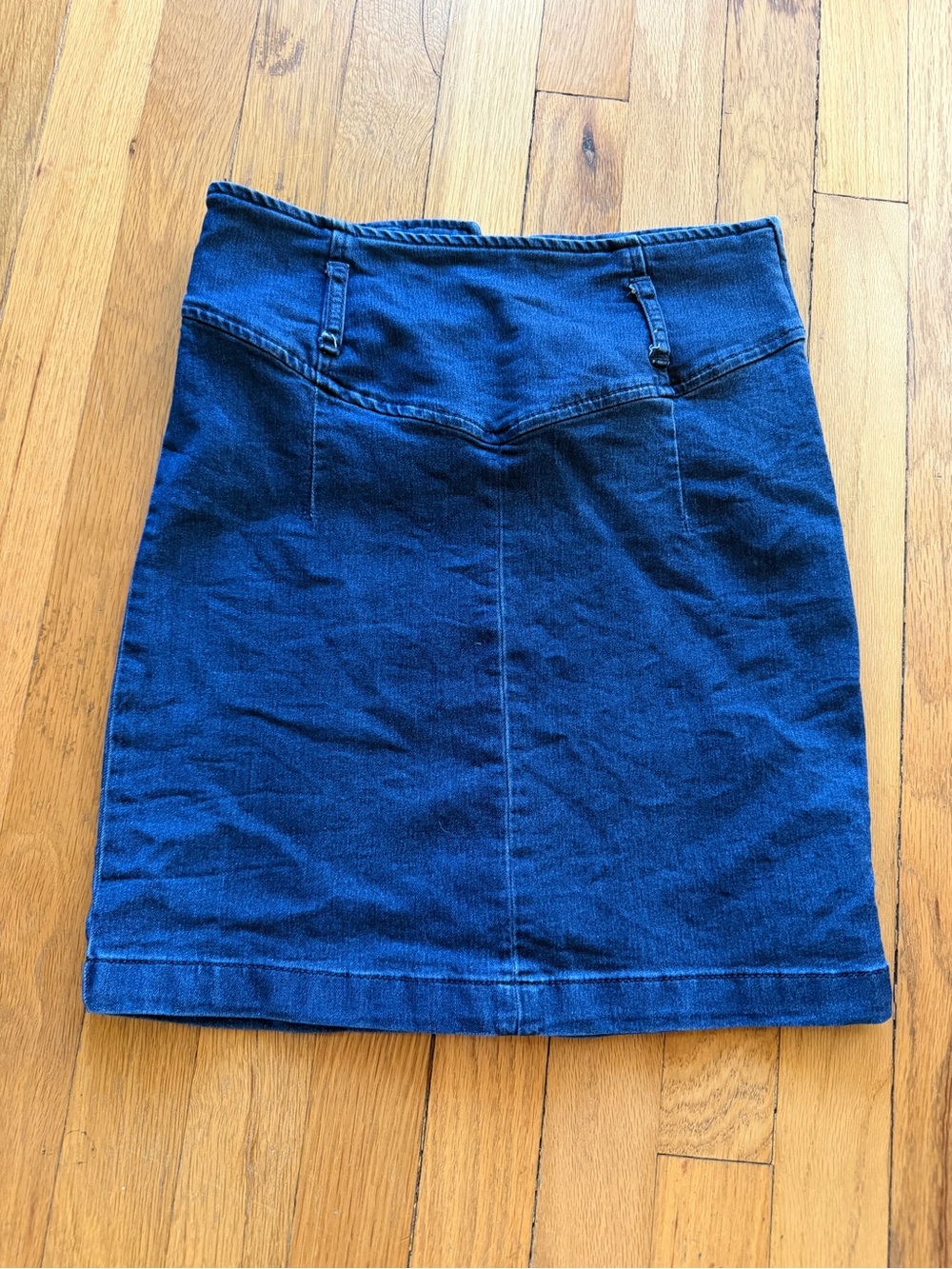 Free people denim mini skirt